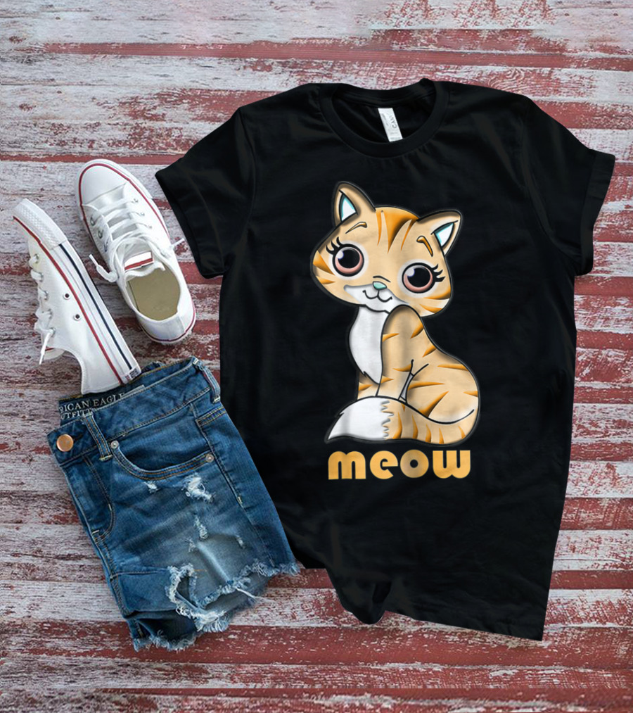 Meow Cutie Cat Adorable Feline T-Shirt