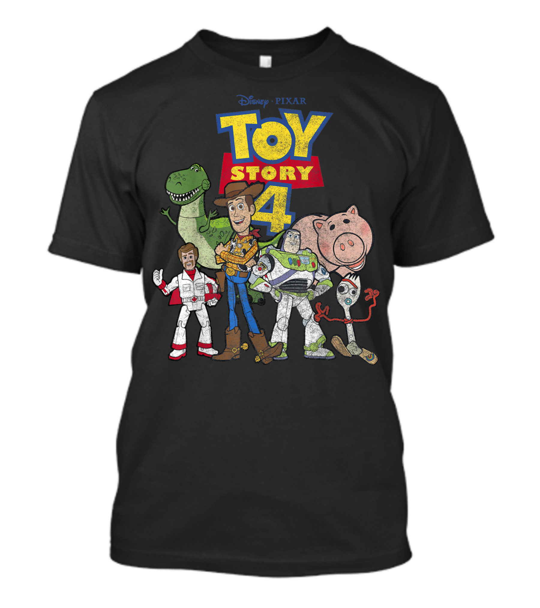 Disney Pixar Toy Story 4 Woody Buzz Rex Hamm Forky Duke Caboom T-Shirt