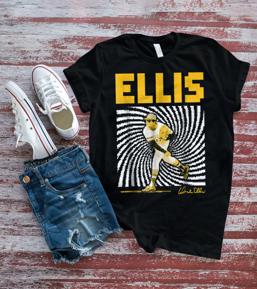 Dock Ellis Signature 8 Bit Spiral Pitching Image T-Shirt