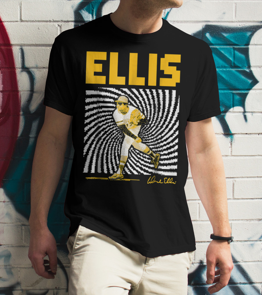 Dock Ellis Signature 8 Bit Spiral Pitching Image T-Shirt