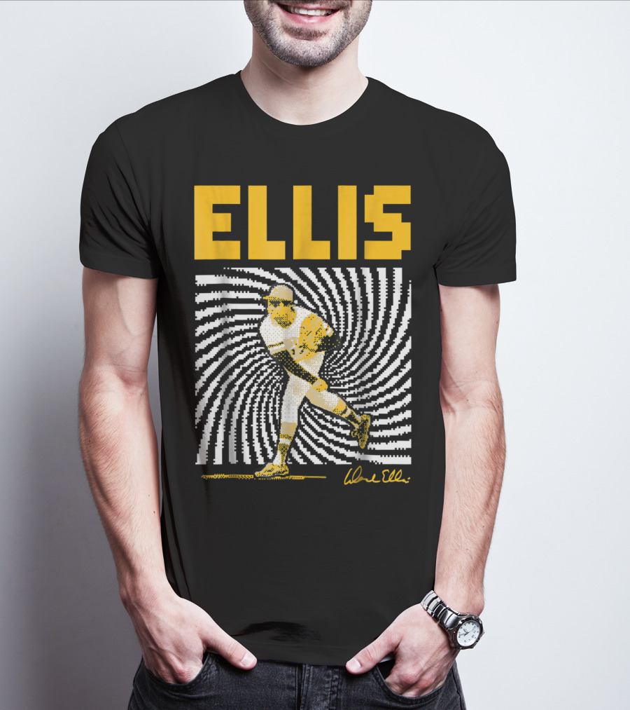 Dock Ellis Signature 8 Bit Spiral Pitching Image T-Shirt