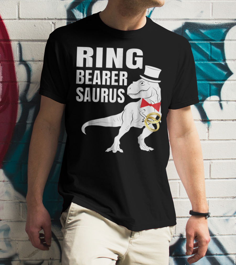 Ring Bearer Saurus Dinosaur Rex Wedding Party T-Shirt