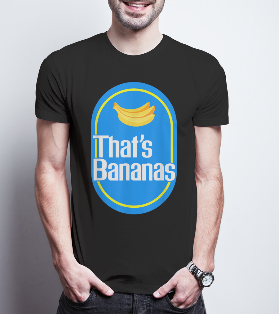 Funny That's Bananas Banana Sticker Blue Oval T-Shirt