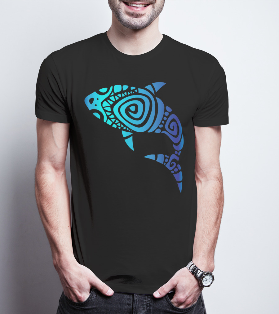 Hawaii Mano Tribal Shark Lover Week Spiral T-Shirt