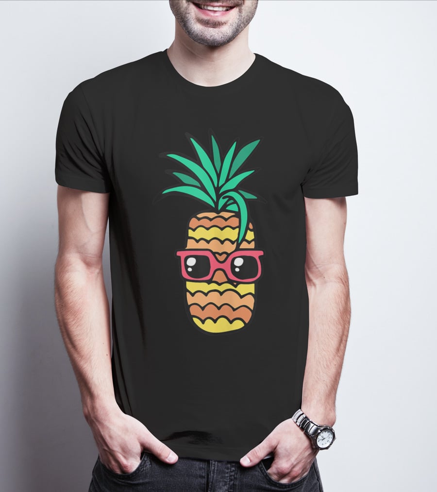 Aloha Hawaiian Pineapple Sunglasses Summer Beach Vibes T-Shirt
