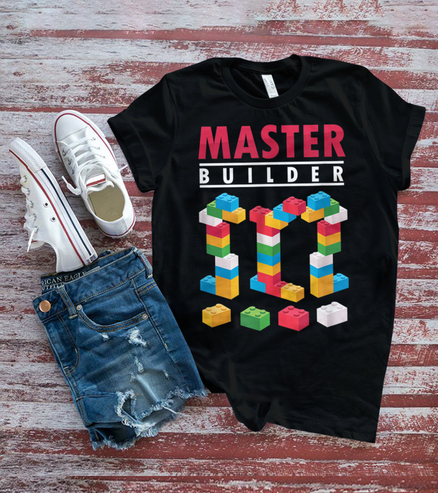 Master Builder Colorful Building Blocks Iconic T-Shirt