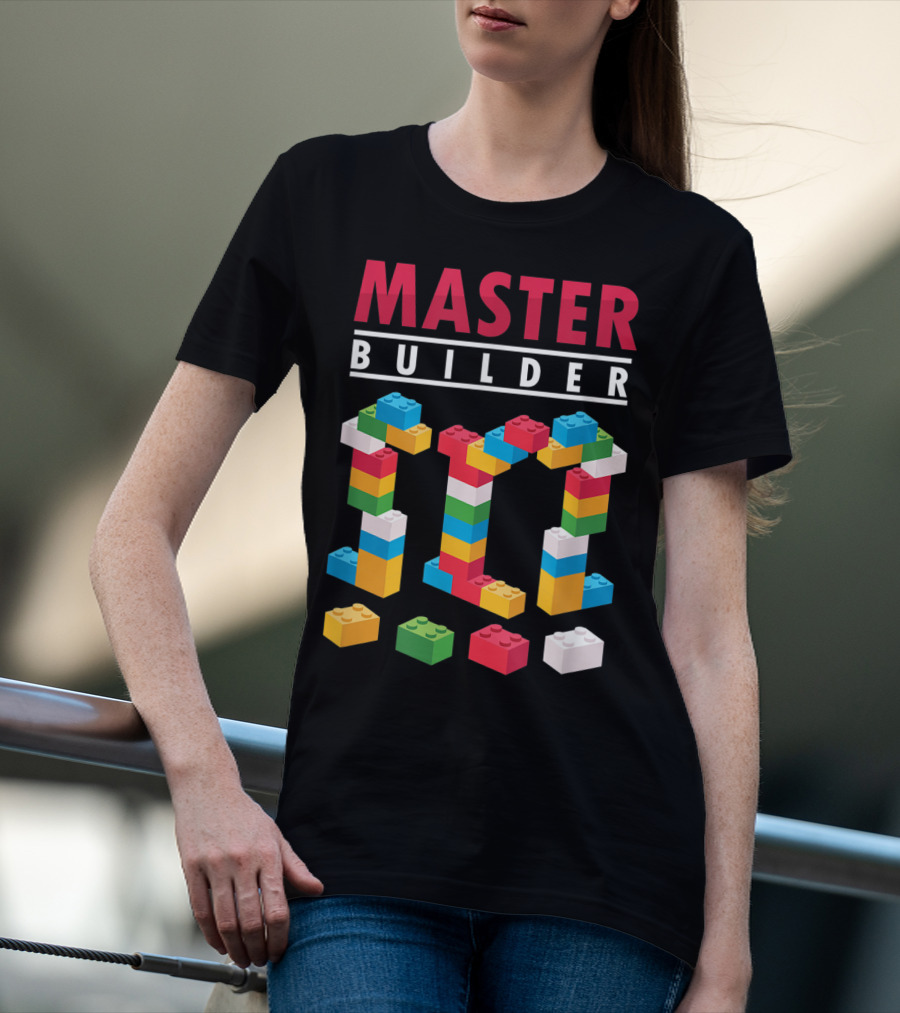 Master Builder Colorful Building Blocks Iconic T-Shirt