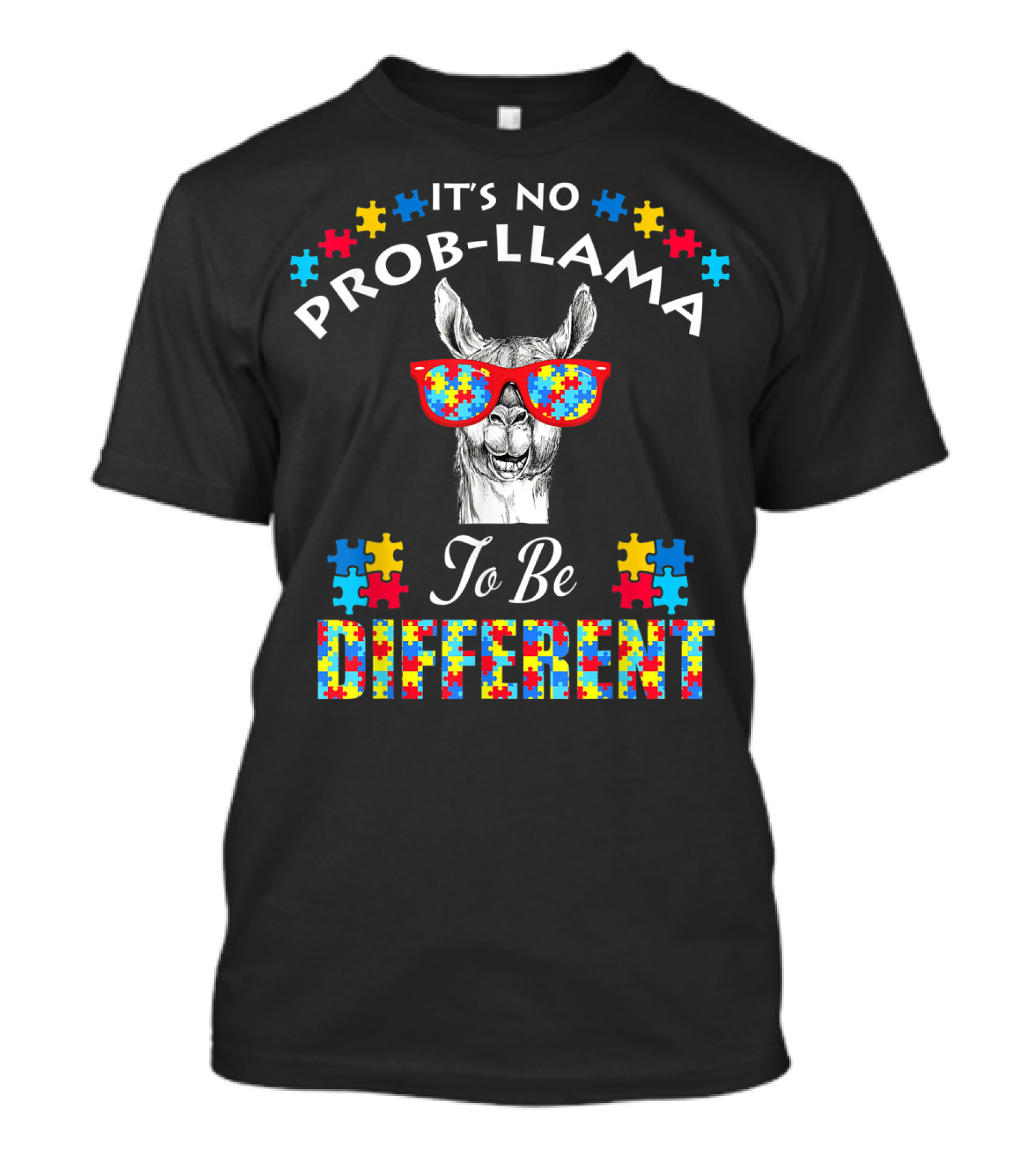 It's No Prob-Llama To Be Different Autism Awareness Boy Girl Kid T-Shirt