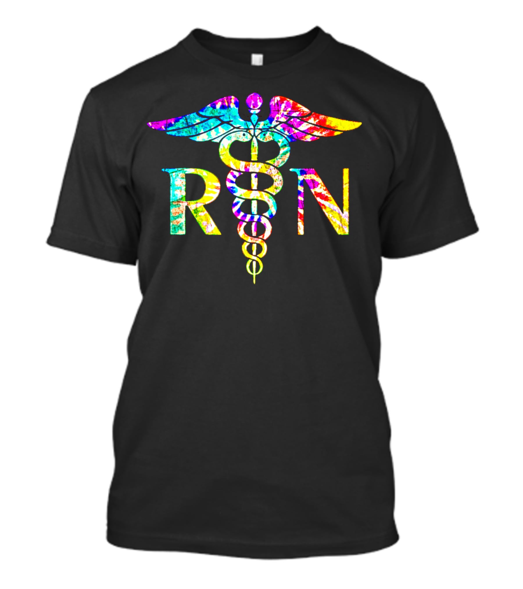 Lovely RN Registered Nurse Caduceus Tie Dye T-Shirt