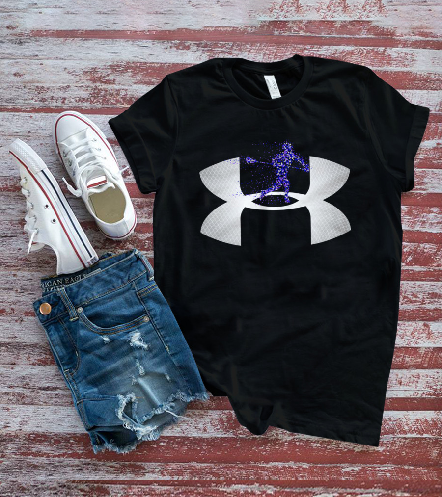 Under Armour Lacrosse Player Icon On Dark T-Shirt
