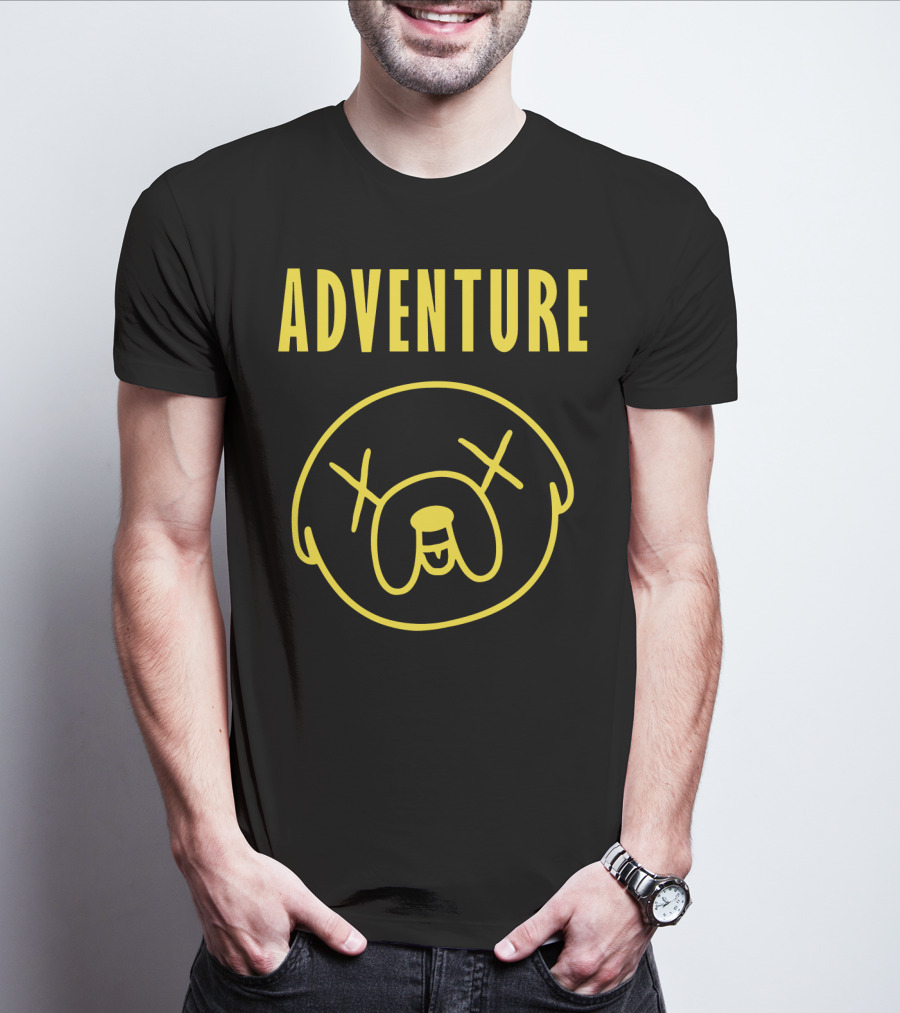 ADVENTURE PUG BAND Face Drawing T-Shirt