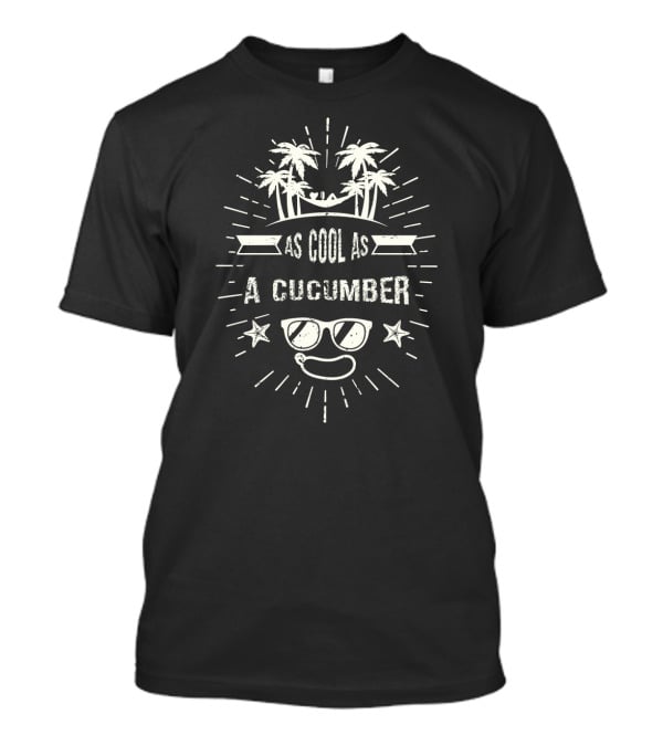 Cool Cucumber Sunglasses Palm Trees Beach Vibes T-Shirt