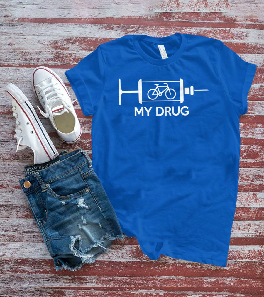 Biking My Drug Syringe Bicycle T-Shirt