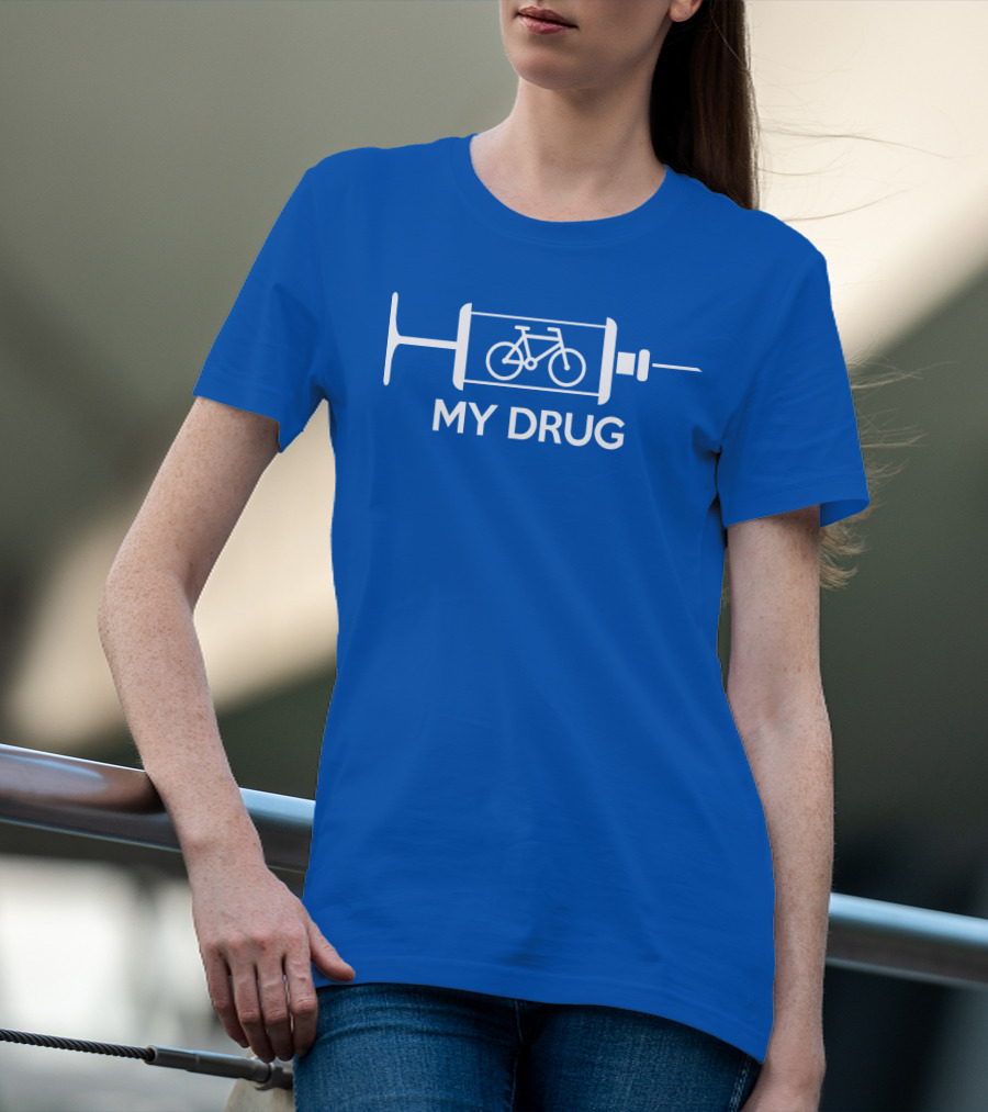 Biking My Drug Syringe Bicycle T-Shirt