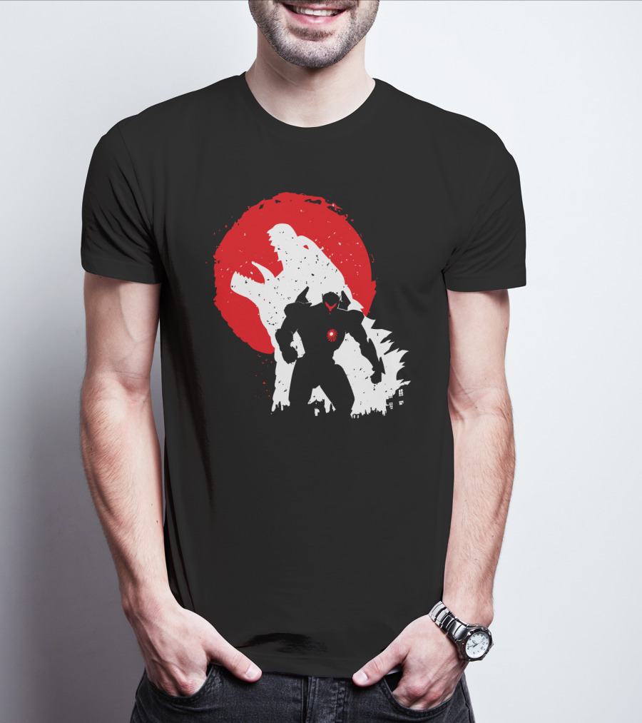 Pacific Rim Mech Vs. Kaiju Battle Scene T-Shirt