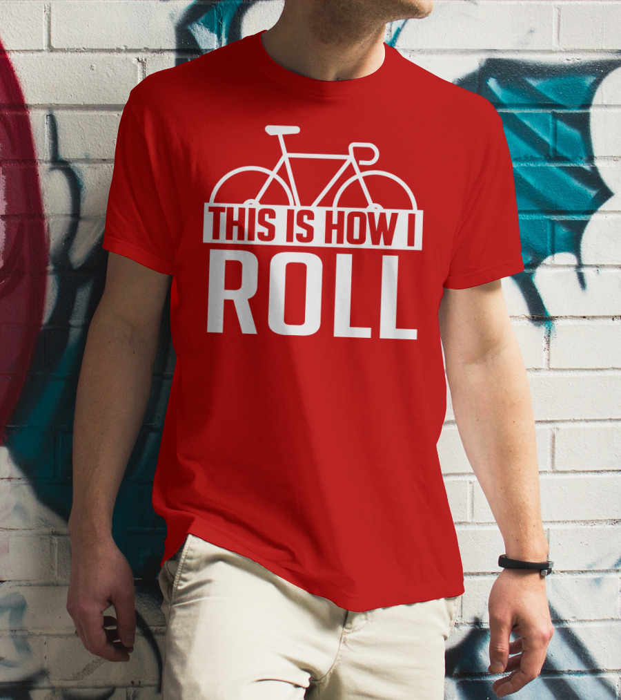 Bike This Is How I Roll Bicycle Outline T-Shirt