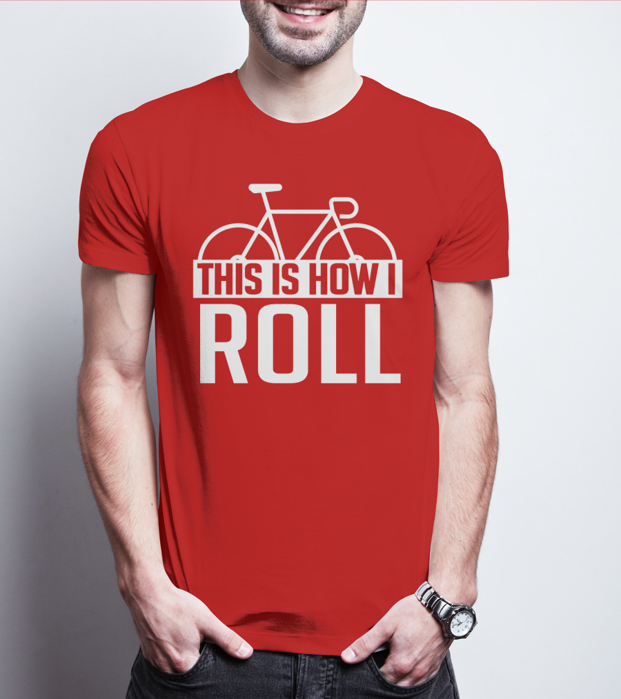 Bike This Is How I Roll Bicycle Outline T-Shirt