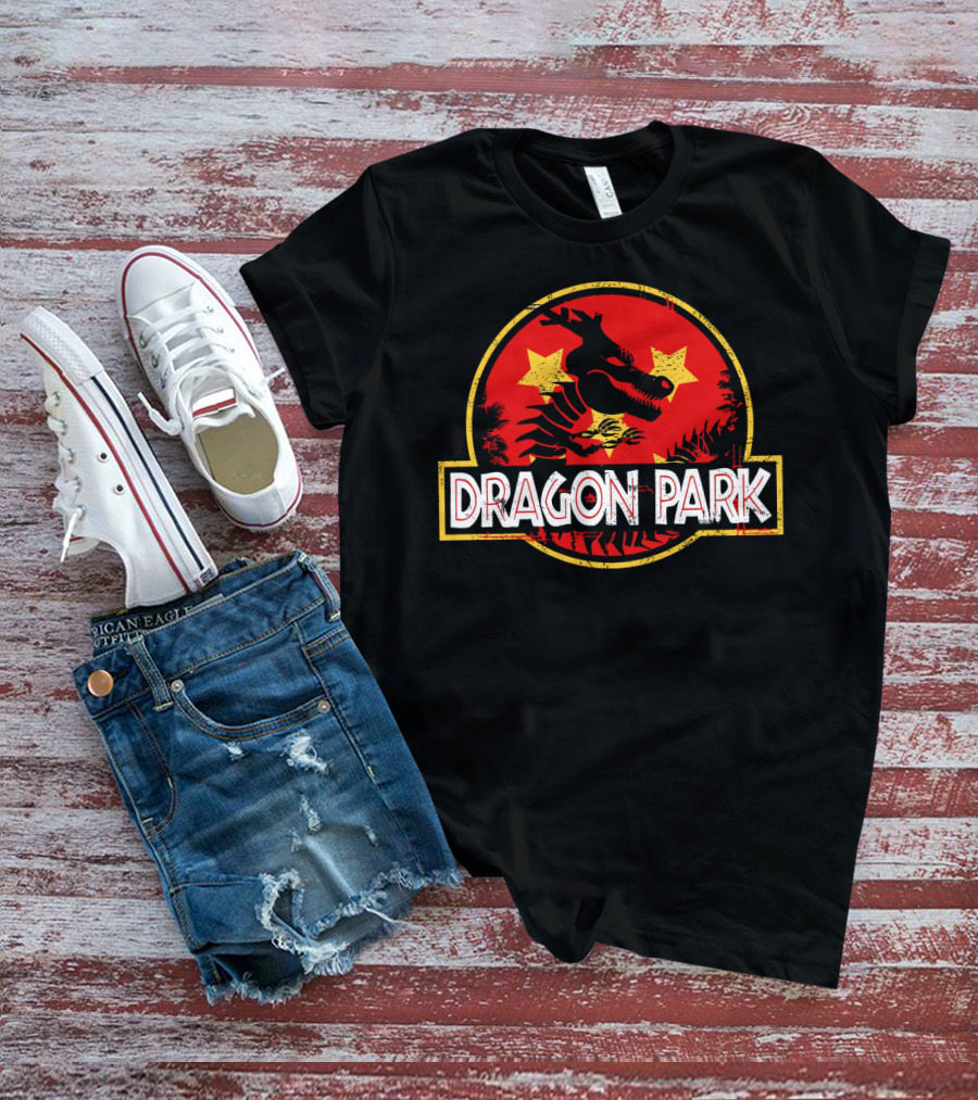 Dragon Park Jurassic Parody Retro T-Shirt