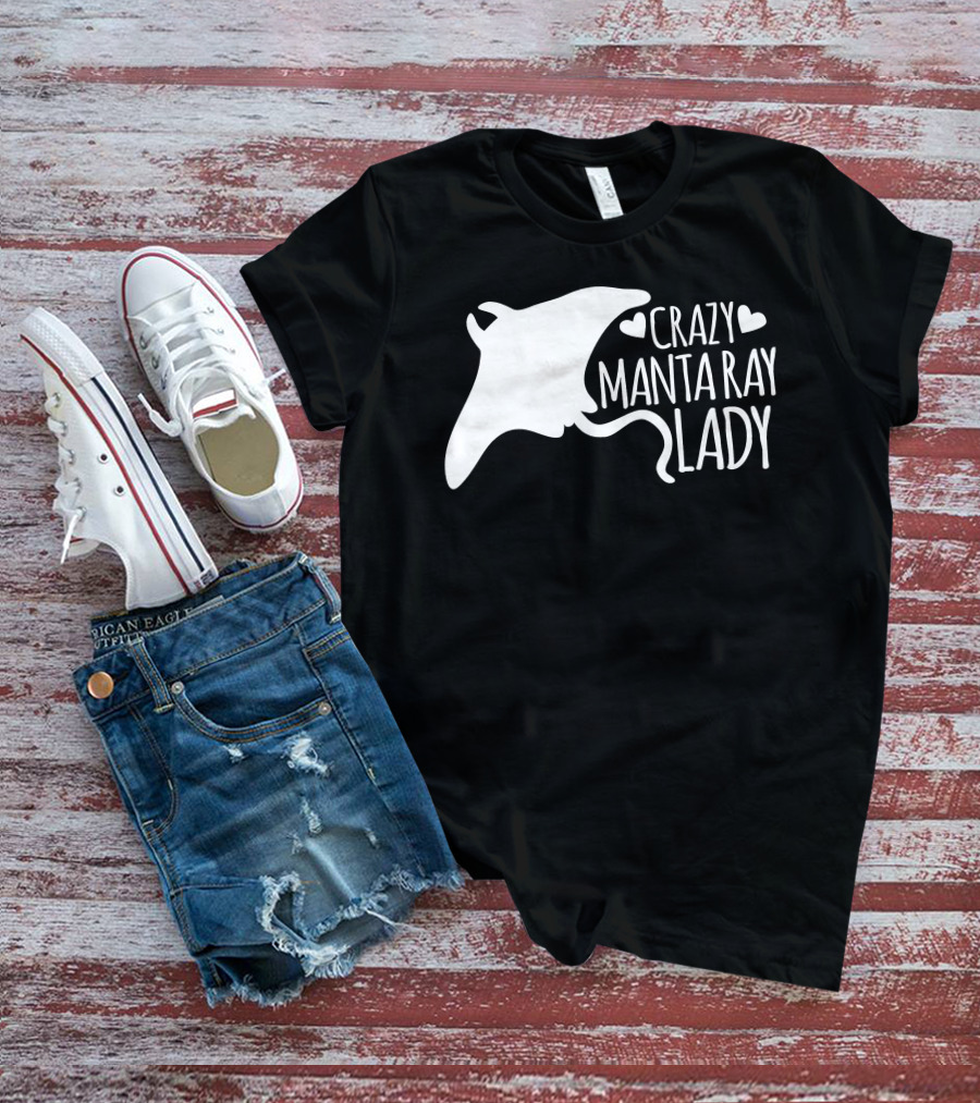 CRAZY MANTA RAY LADY Heart T-Shirt