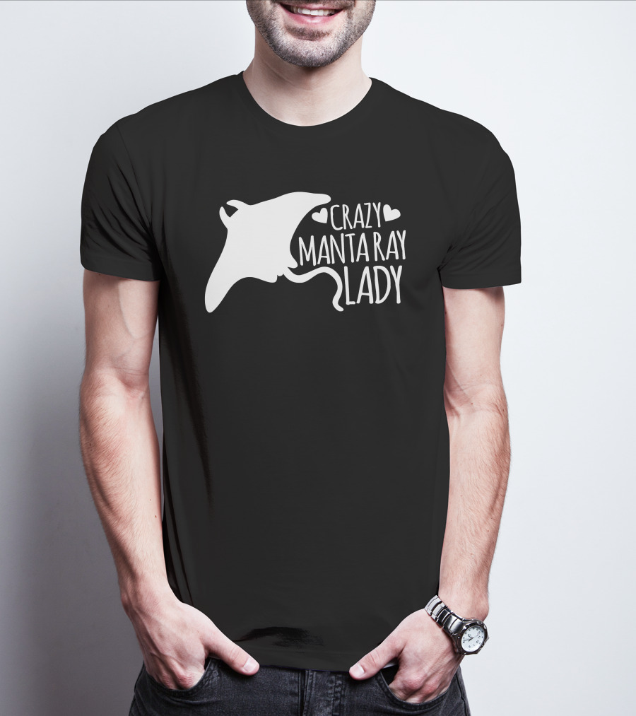 CRAZY MANTA RAY LADY Heart T-Shirt
