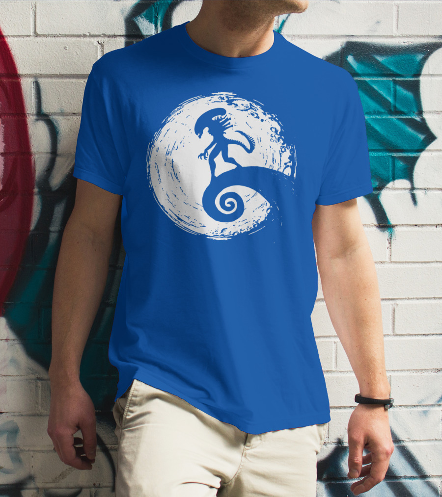 Nightmare On LV 426 Alien Meets Spiral Moon Scene T-Shirt