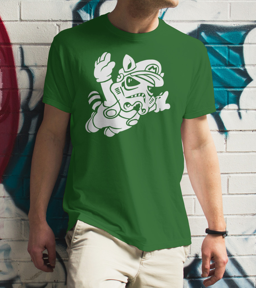 Tanooki Trooper Mashup M Helmet Raccoon Tail T-Shirt