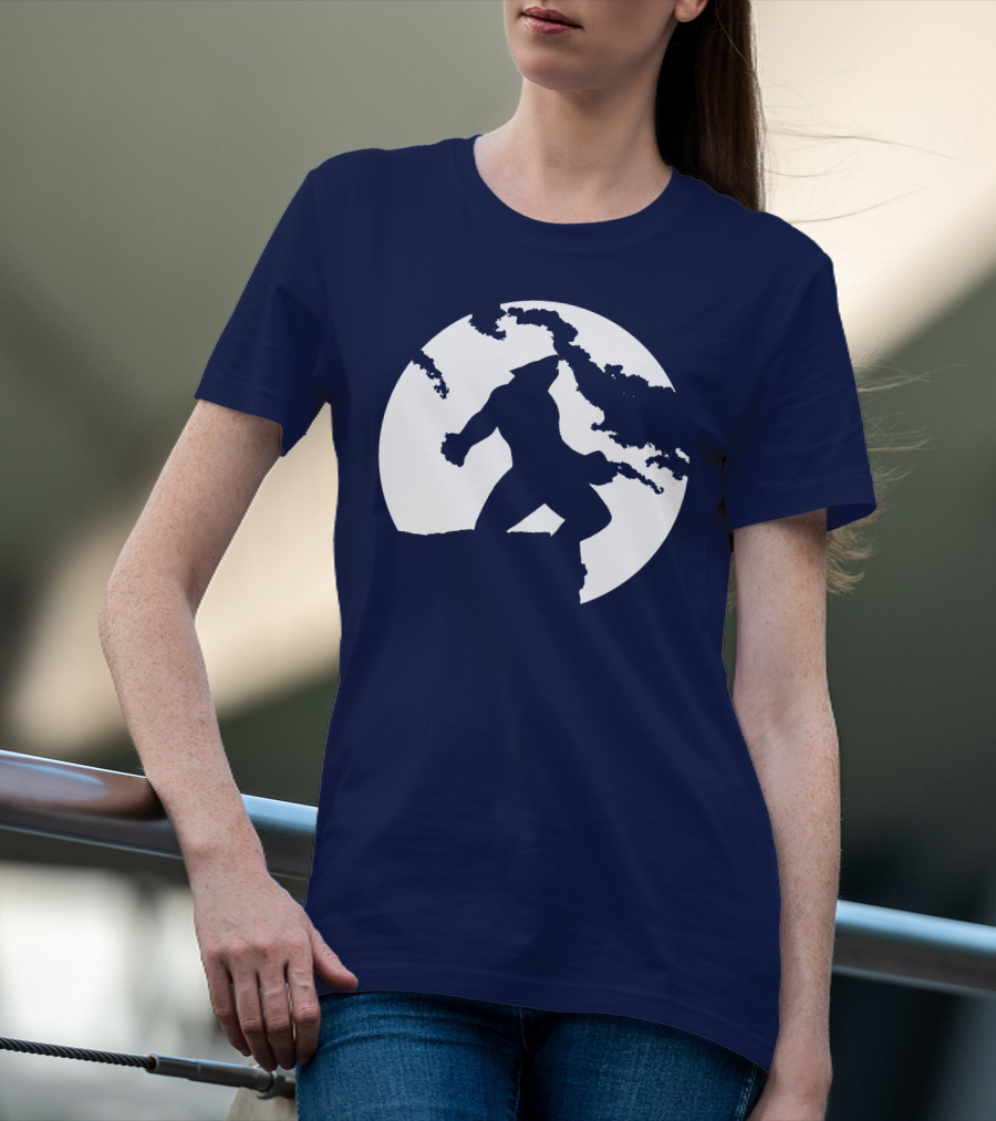 Wolf Standing Boldly Against The Moon Edge T-Shirt