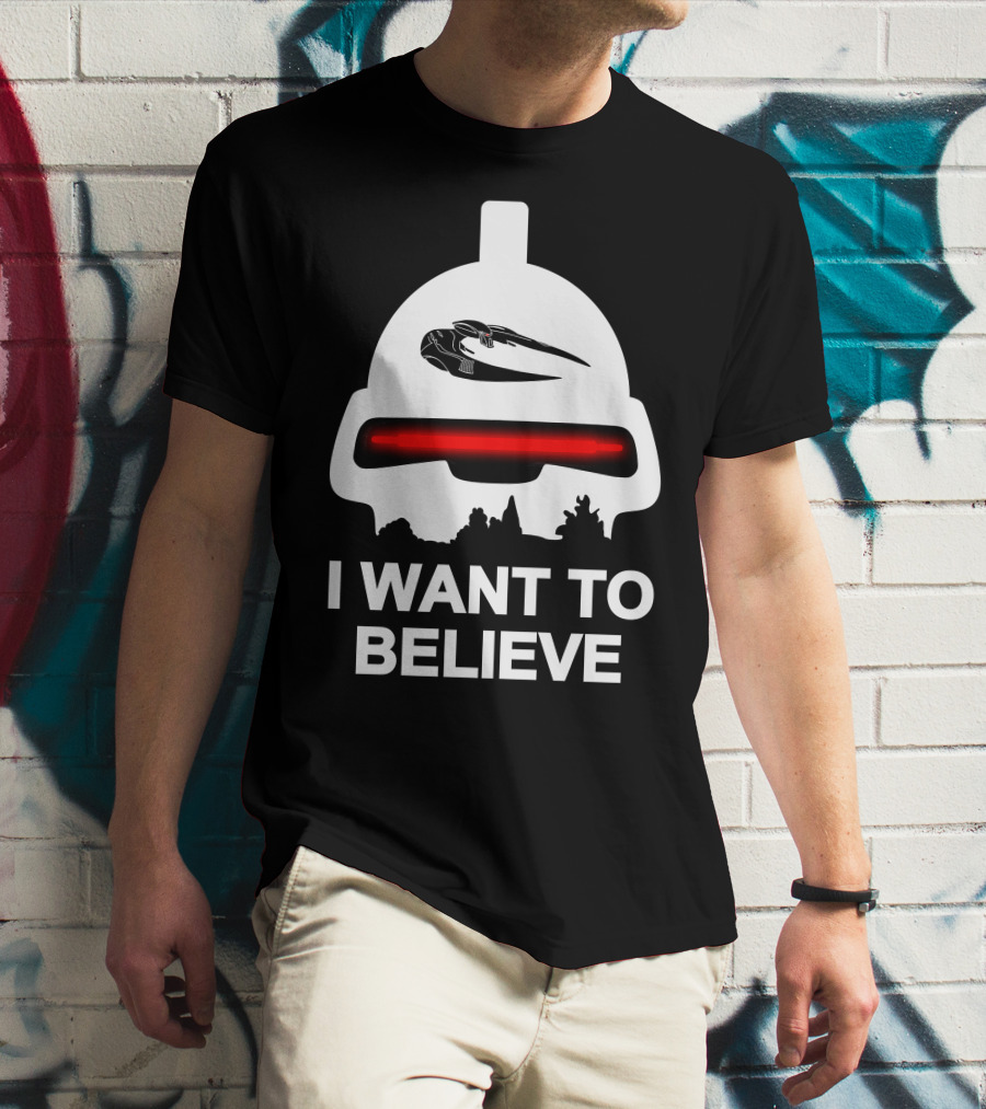 I Want To Believe Cylon Raider Battlestar Galactica T-Shirt