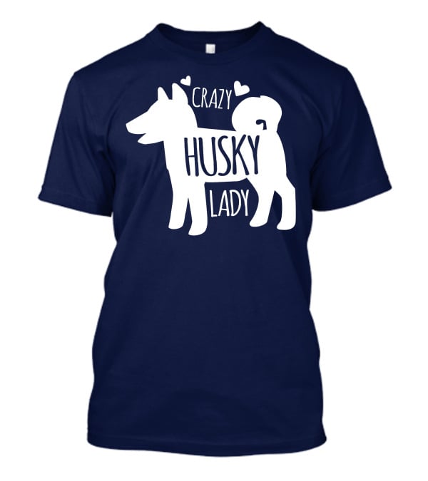 Crazy Husky Lady With Hearts Dog T-Shirt