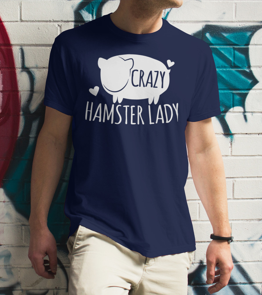 Crazy Hamster Lady With Hearts T-Shirt
