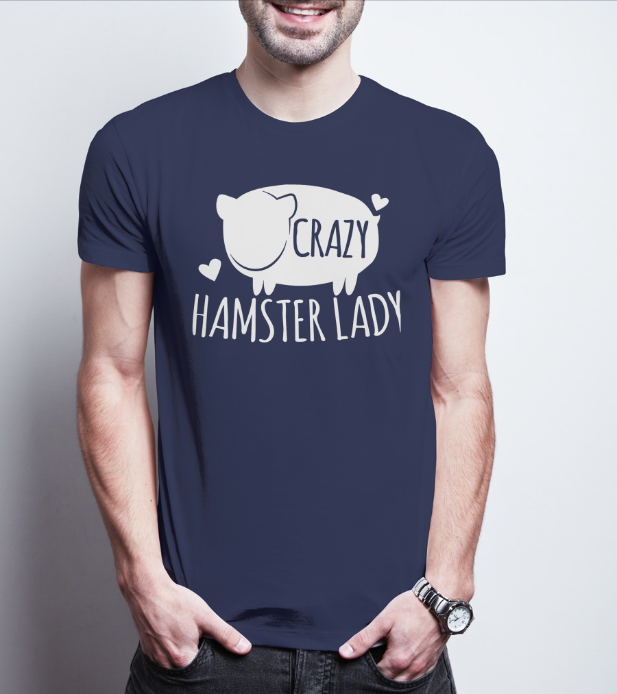 Crazy Hamster Lady With Hearts T-Shirt