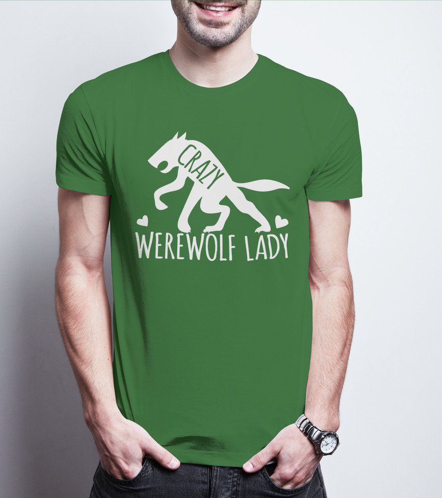 Crazy Werewolf Lady Hearts T-Shirt