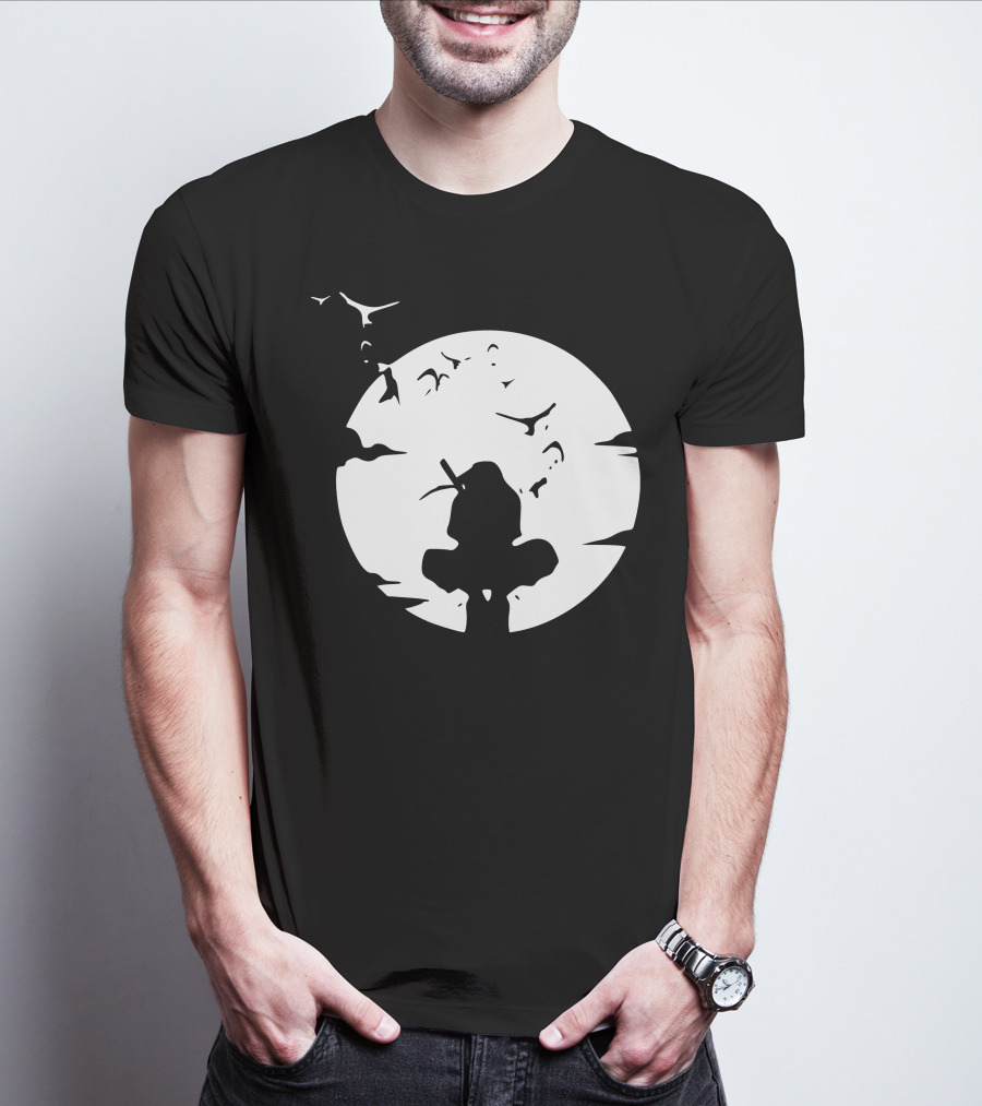 Itachi Uchiha Moonlit Silhouette Stance T-Shirt