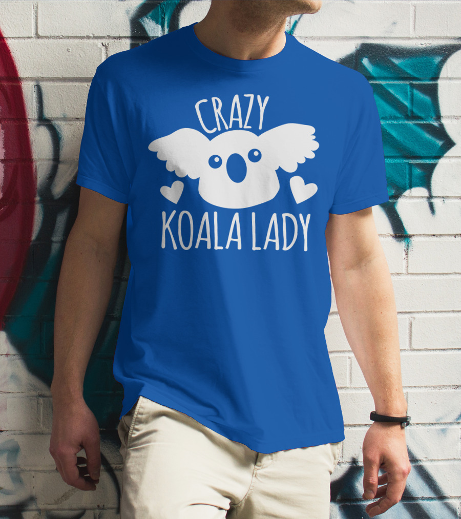 Crazy Koala Lady Cute Heart Accents T-Shirt