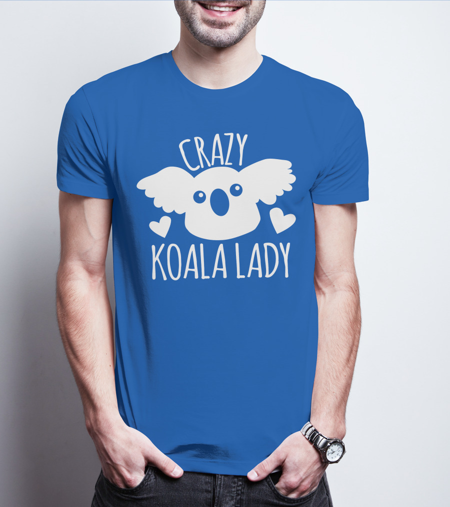 Crazy Koala Lady Cute Heart Accents T-Shirt