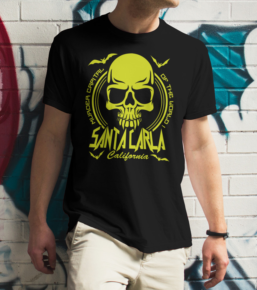 Santa Carla California Murder Capital Of The World Skull Bats T-Shirt