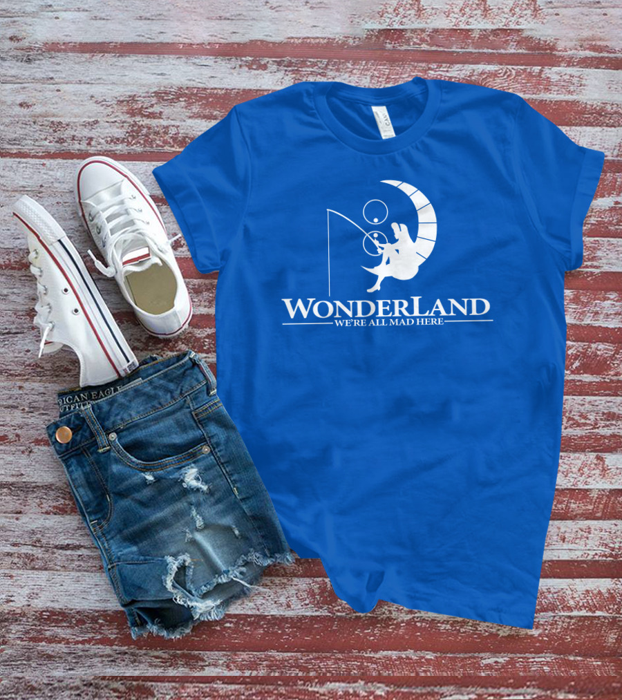 Wonderland We're All Mad Here Moon Fishing T-Shirt