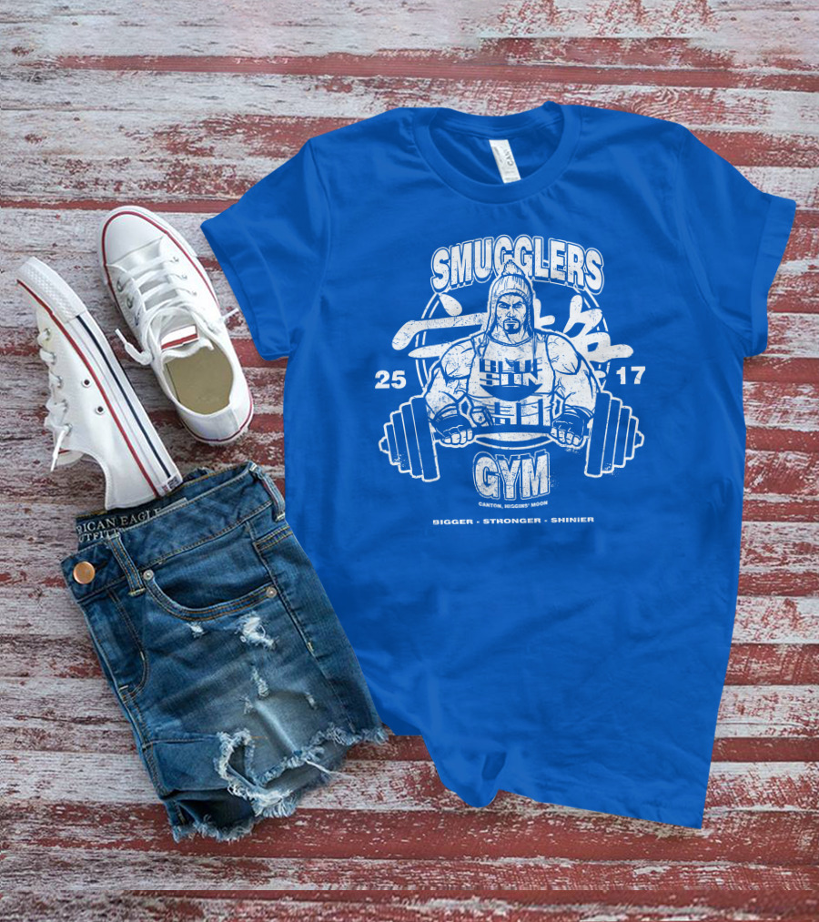 Smugglers Gym Bigger Stronger Shinier Canton Higgins Moon 25 17 T-Shirt