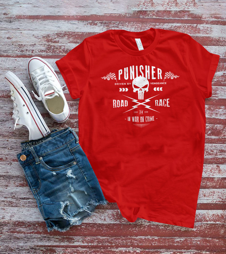 Punisher Driven By Vengeance Road Race In War On Crime T-Shirt