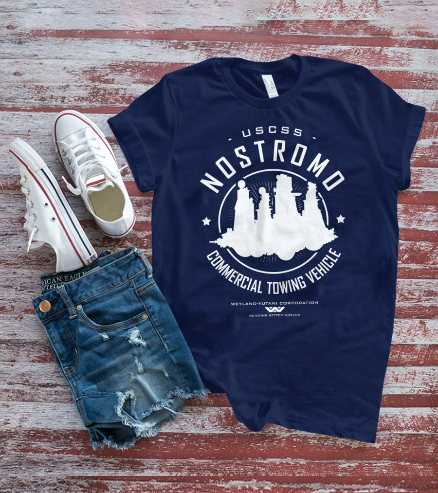 USCSS Nostromo Commercial Towing Vehicle Weyland-Yutani Building Better Worlds T-Shirt