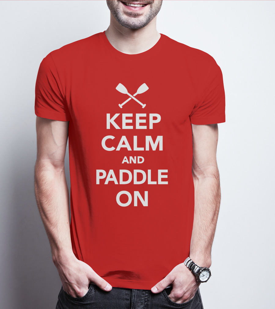 Keep Calm And Paddle On With Crossed Paddles Icon T-Shirt