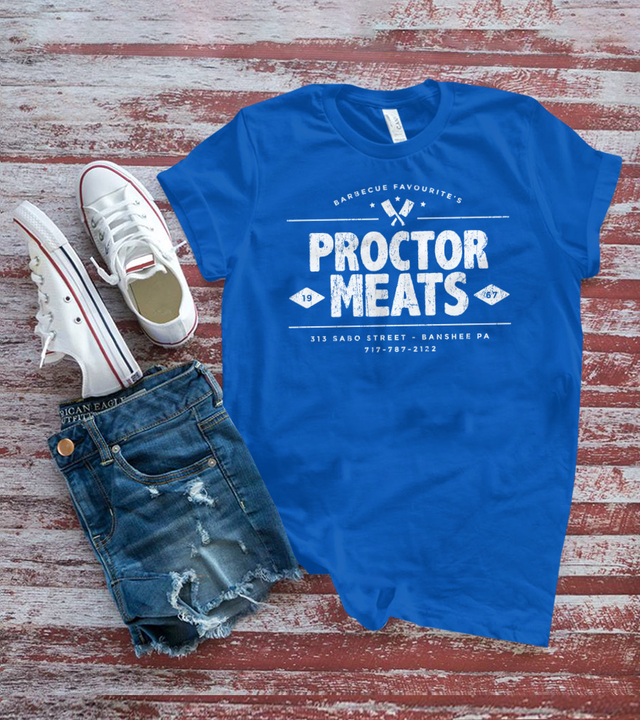 BARBECUE FAVOURITE'S PROCTOR MEATS 313 SABO STREET BANSHEE PA 717-787-2122 1967 WORN LOOK T-Shirt