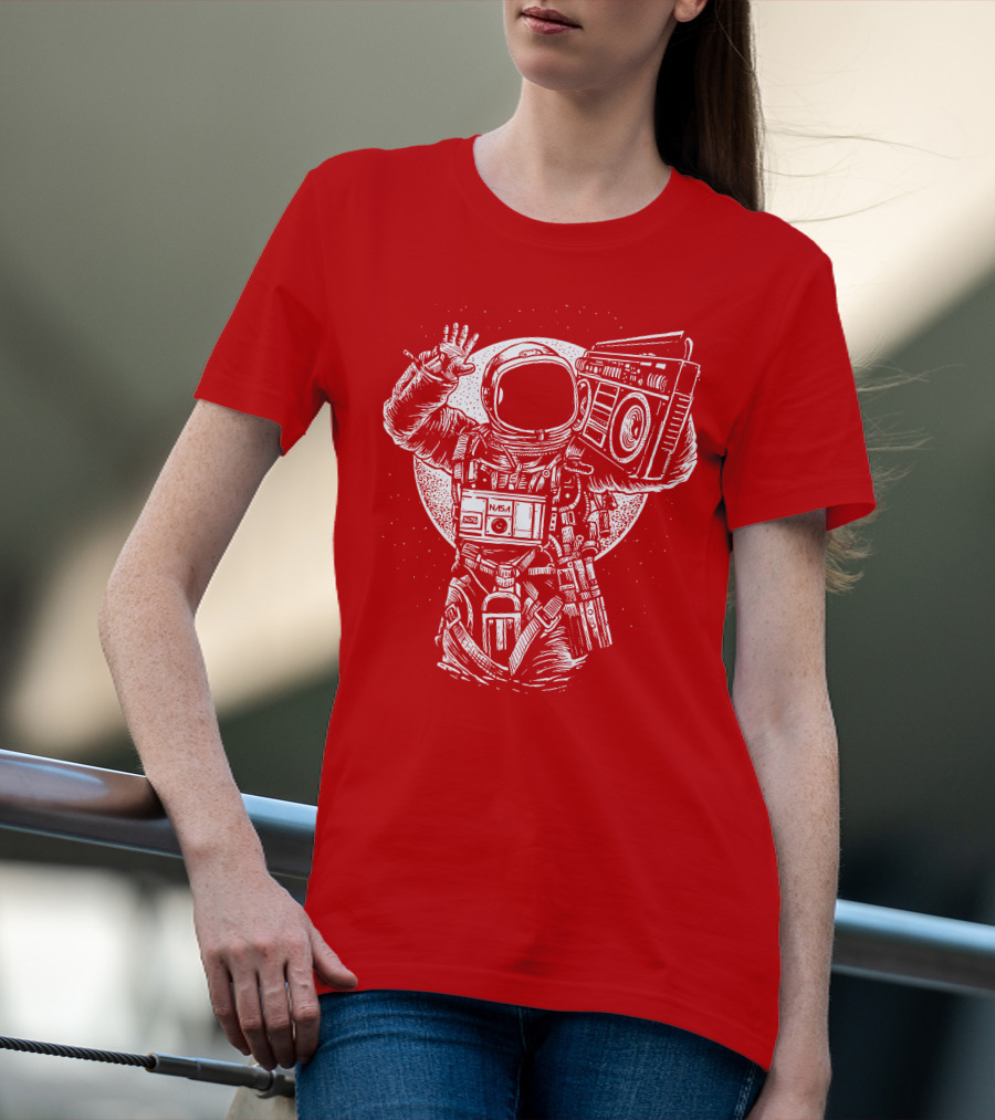 NASA Astronaut With Boombox Space T-Shirt