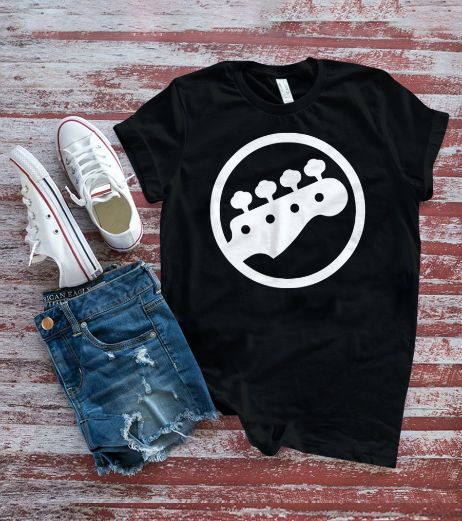Bass Guitar Player Tuning Pegs Circle T-Shirt