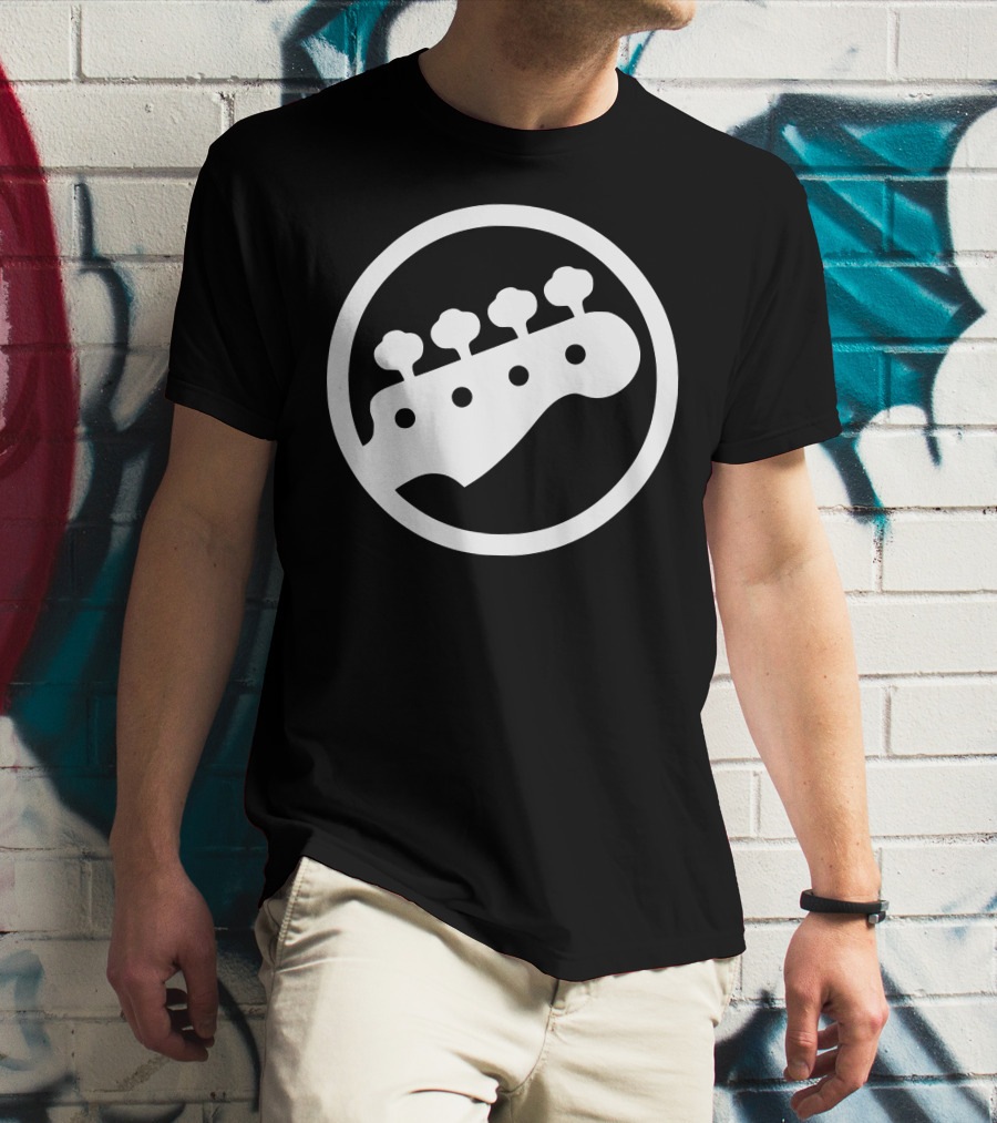 Bass Guitar Player Tuning Pegs Circle T-Shirt
