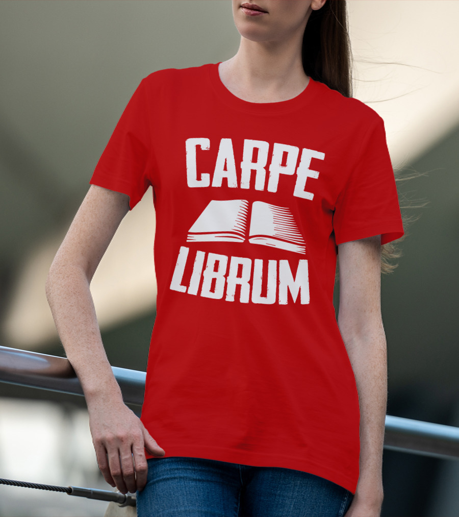 Carpe Librum Open Book Typography T-Shirt