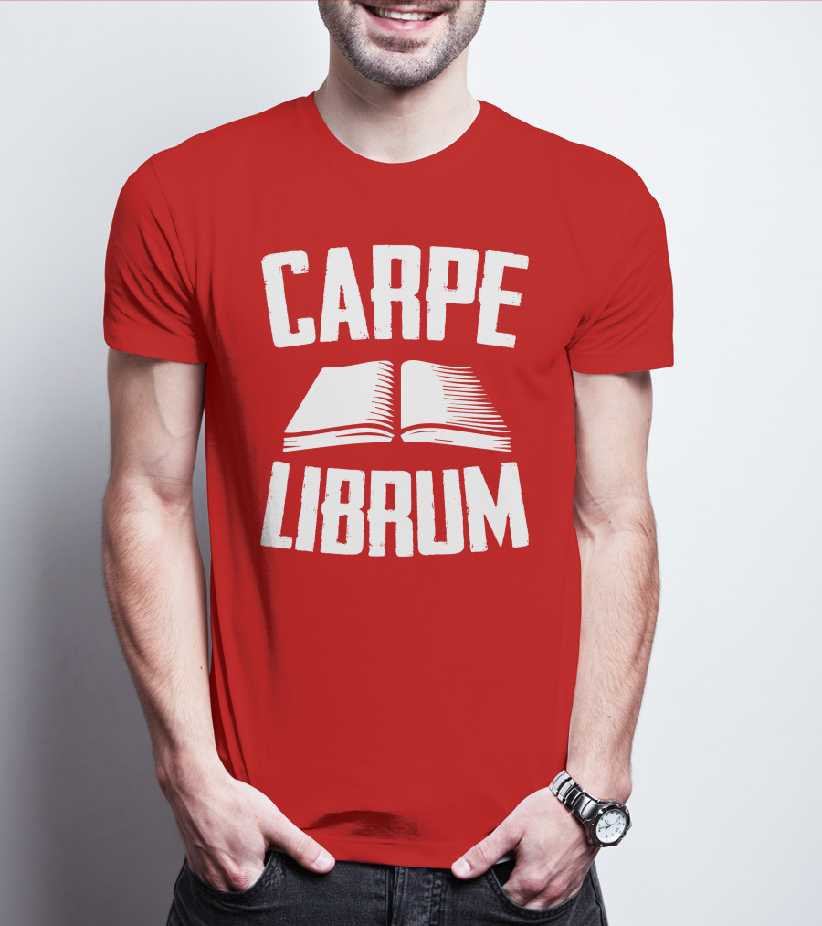 Carpe Librum Open Book Typography T-Shirt