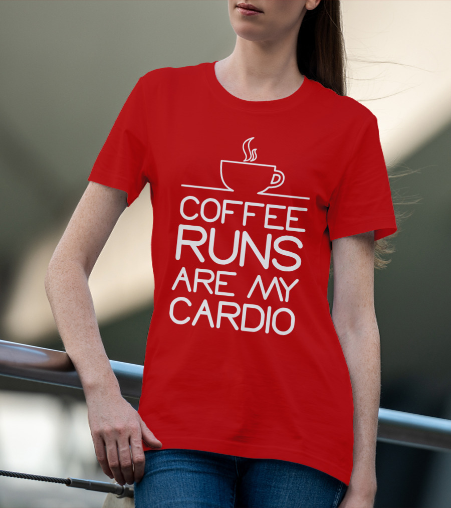 Coffee Runs Are My Cardio Cup Icon T-Shirt