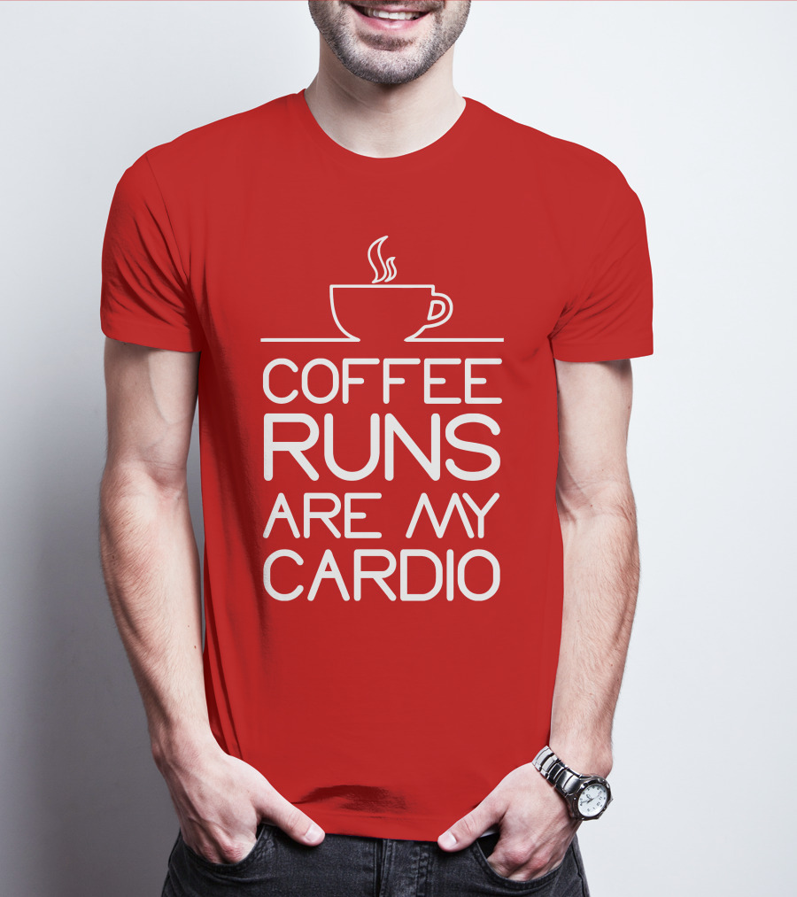 Coffee Runs Are My Cardio Cup Icon T-Shirt