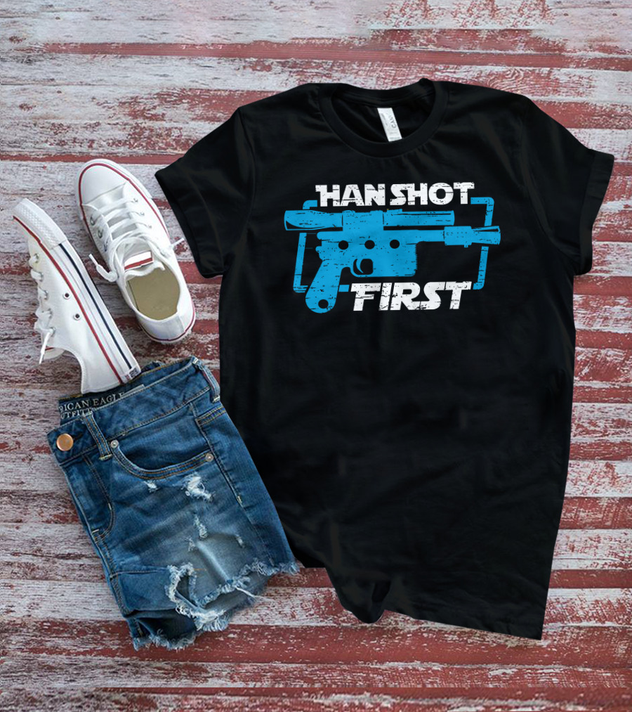 Han Shot First Blue Blaster T-Shirt